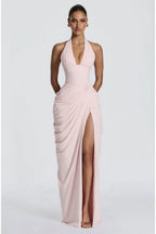 VESTIDO ROSA HALTER CORSET