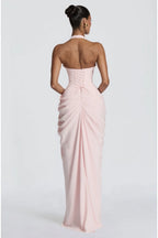 VESTIDO ROSA HALTER CORSET