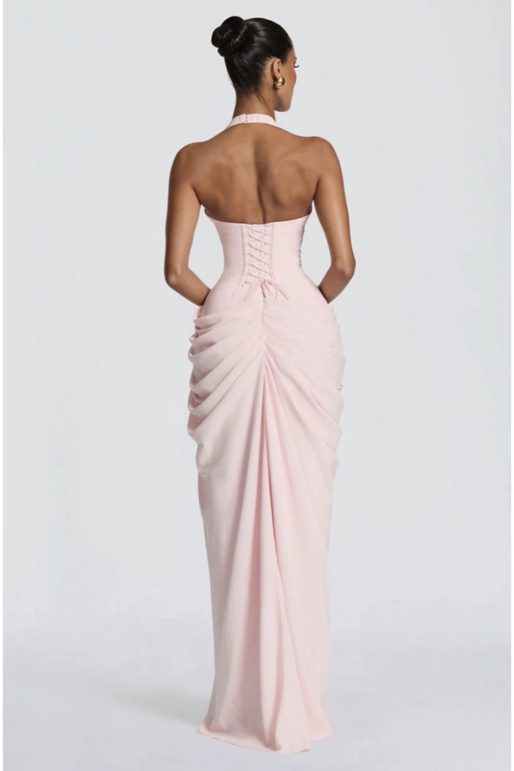 VESTIDO ROSA HALTER CORSET