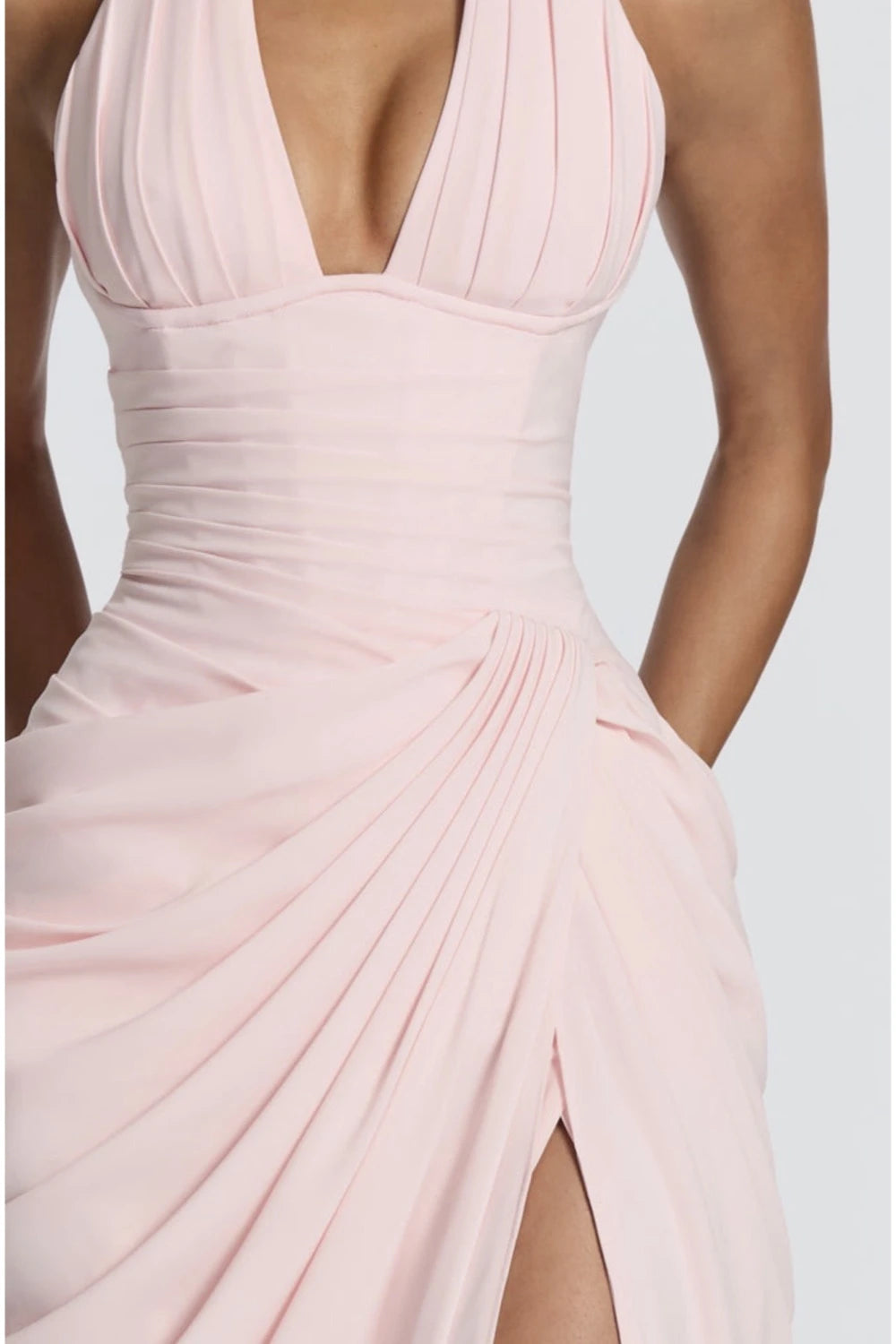VESTIDO ROSA HALTER CORSET